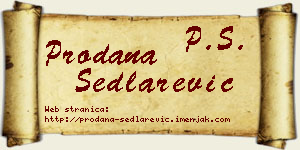 Prodana Sedlarević vizit kartica